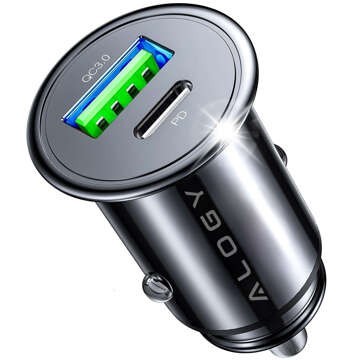 Car Charger 48W USB QC 3.0 18W USB-C C PD 30W Fast Powerful for Phone Alogy Car Matte Black Case