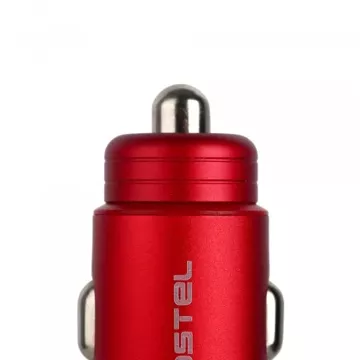 Car Charger Somostel SMS-A89 Quick Charge QC 3.0 30W Aluminum 2X USB Red