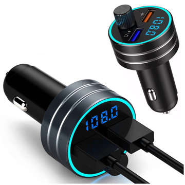 Car FM transmitter Bluetooth 5.0 MP3 player Car charger 2x USB