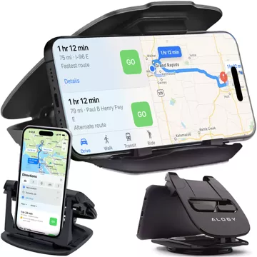 Car GPS Phone Holder Cockpit Car Dashboard Cars Rotatable 360 ​​Degrees for 6.5" Alogy Phone Black