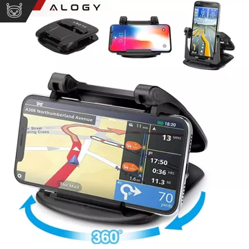 Car GPS Phone Holder Cockpit Car Dashboard Cars Rotatable 360 ​​Degrees for 6.5" Alogy Phone Black