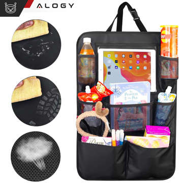 Car Organizer for Car for Back Seat Backrest Car Seat Protector Alogy for Tablet Black 2 Holders