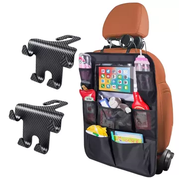 Car Organizer for Car for Back Seat Backrest Car Seat Protector Alogy for Tablet Black 2 Holders