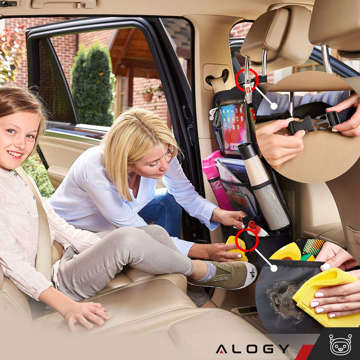 Car Organizer for Car for Back Seat Backrest Car Seat Protector Alogy for Tablet Black 2 Holders