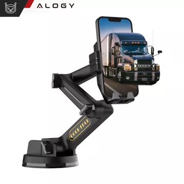 Car Phone Holder 7.2" for Truck Bus Lorry Excavator Car Long 43cm for Windshield Cockpit Alogy Black