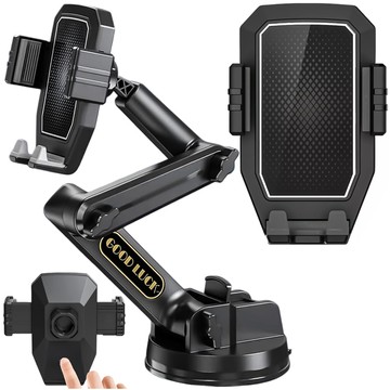 Car Phone Holder 7.2" for Truck Bus Lorry Excavator Car Long 43cm for Windshield Cockpit Alogy Black