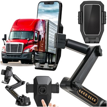 Car Phone Holder 7.2" for Truck Bus Lorry Excavator Car Long 43cm for Windshield Cockpit Alogy Black