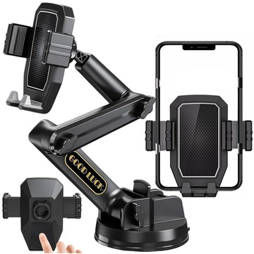 Car Phone Holder 7.2" for Truck Bus Lorry Excavator Car Long 43cm for Windshield Cockpit Alogy Black