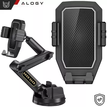 Car Phone Holder 7.2" for Truck Bus Lorry Excavator Car Long 43cm for Windshield Cockpit Alogy Black