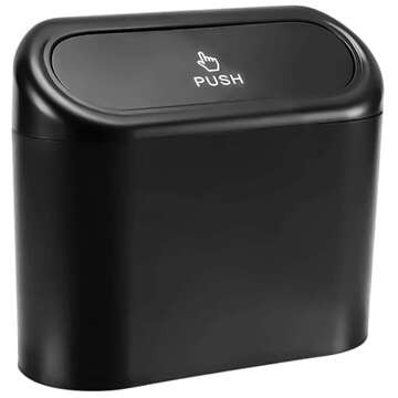 Car Trash Can Organizer Mini Small Portable Garbage Can for Car Home Car Alogy Black