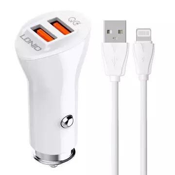 Car charger LDNIO C511Q 2USB Lightning cable