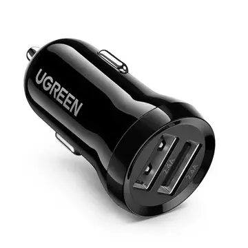 Car charger UGREEN 2x USB 24W 4.8 A (2x 2.4 A) black (50875)