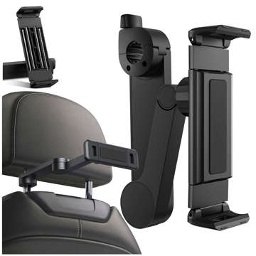 Car holder for phone tablet on car headrest Car Holder adjustable 4.7-8" Black