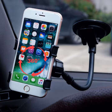 Car holder long 360° windshield clip