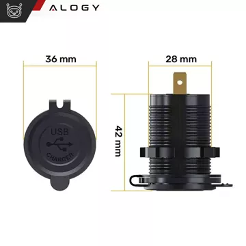 Car / motorcycle charger power supply connectors Alogy 2x USB QC 3.0 LED