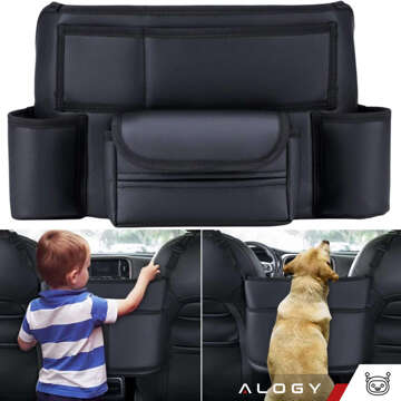 Car organizer for car between seat car seat Alogy Car drink holder tissues Black 2x headrest holder