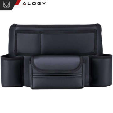 Car organizer for car between seat car seat Alogy Car drink holder tissues Black 2x headrest holder