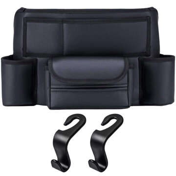 Car organizer for car between seat car seat Alogy Car drink holder tissues Black 2x headrest holder