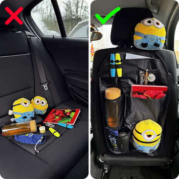 Car organizer for the car seat protector cover for the car black