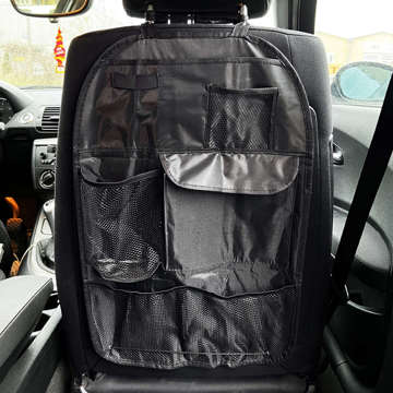 Car organizer for the car seat protector cover for the car black