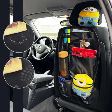 Car organizer for the car seat protector cover for the car black