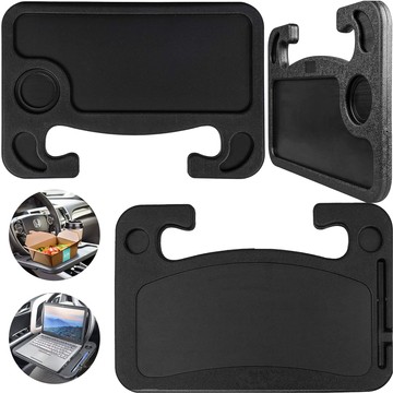 Car organizer steering wheel table tray holder laptop stand, drinks and meals Alogy black