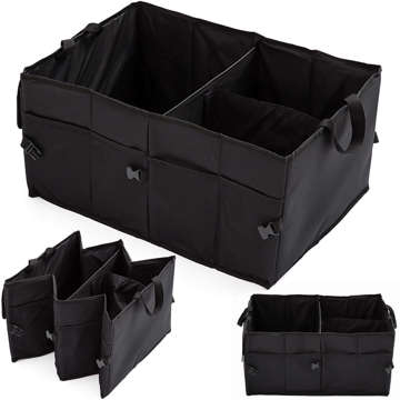 Car organizer trunk bag trunk XXL 6 pockets for phone, book, drinks, tissues Black