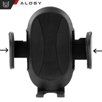 Car phone holder for windshield, cockpit, car dashboard, for 7.9" phone with long arm Alogy Black