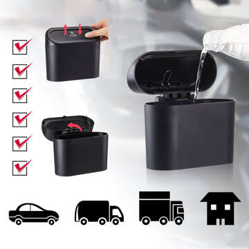 Car trash can organizer mini small car trash can Alogy black garbage bags 90pcs mix 6 rolls