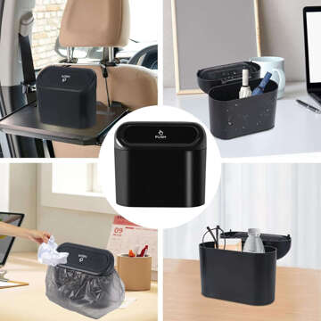 Car trash can organizer mini small car trash can Alogy black garbage bags 90pcs mix 6 rolls