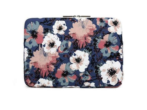 Case Cover Canvas Laptop Bag 15 for MacBook Air/ Pro Navy Rose