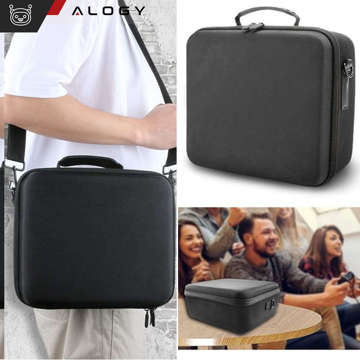 Case Suitcase Suitcase Bag for Nintendo Switch OLED Accessories 21 Games Alogy Waterproof with Strap Black