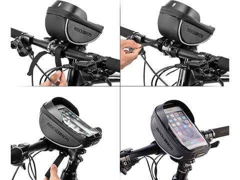 Case bicycle bag pannier phone holder RockBros 010-4BK Black