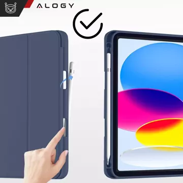 Case for Apple iPad 10gen. 10.9" 2022 tablet case Alogy Smart Case Pencil Holder Navy Blue