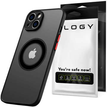 Case for Apple iPhone 14 Plus Alogy Hybrid Mag Case for MagSafe with Camera Protection Matte Black Qi Charger