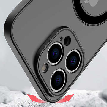 Case for Apple iPhone 14 Pro Max Alogy Hybrid Mag Case for MagSafe with Camera Protection Matte Black Glass