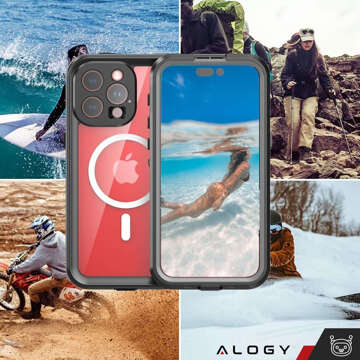 Case for Apple iPhone 15 Pro Max Armored 360 case for Mag Safe waterproof Armor IP68 Alogy black