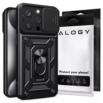 Case for Apple iPhone 16 Pro Max armored Slide Case Ring camera protection housing Camshield Alogy black