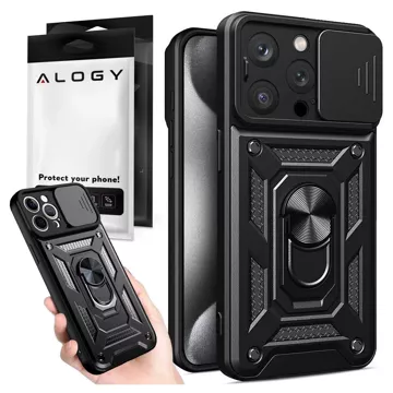 Case for Apple iPhone 16 Pro Max armored Slide Case Ring camera protection housing Camshield Alogy black