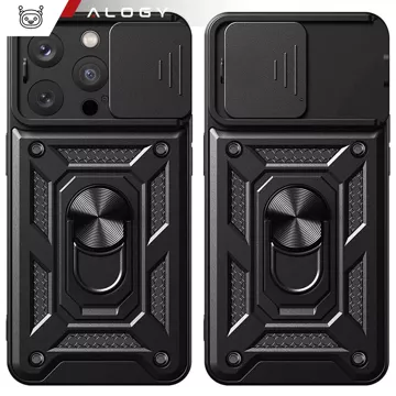 Case for Apple iPhone 16 Pro Max armored Slide Case Ring camera protection housing Camshield Alogy black