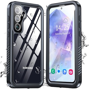 Case for Samsung Galaxy A55 5G Armored Waterproof IP68 360 Armor Case Built-in Glass Alogy Black