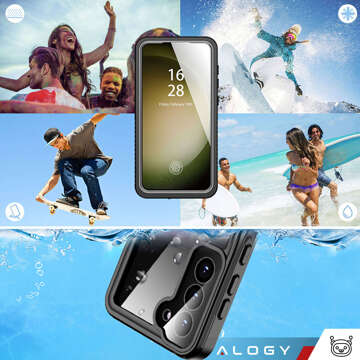 Case for Samsung Galaxy S23 Plus Armored Waterproof IP68 360 Armor Case Built-in Glass Alogy Black