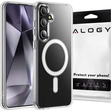 Case for Samsung Galaxy S24 Mag Safe Case Back Housing Cover Anti-Shock Clear Alogy Transparent Glass