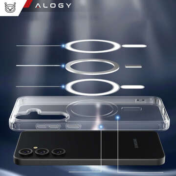 Case for Samsung Galaxy S24 Mag Safe Case Back Housing Cover Anti-Shock Clear Alogy Transparent Glass