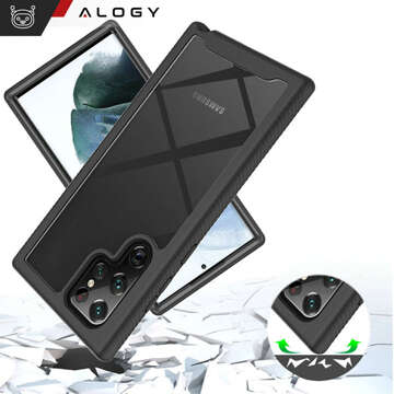 Case for Samsung Galaxy S24 Ultra Armored Cover Hydrogel Screen Film Case 360 ​​Defense Pro Black