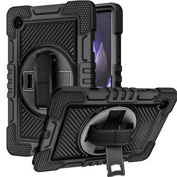 Case for Samsung Galaxy Tab A9 Plus 2023 11" X210/X215/X216 armored cover with strap Alogy Case black