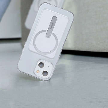 Case for iPhone 13 for MagSafe Baseus Crystal Magnetic with stand Transparent