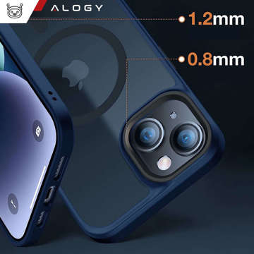 Case for iPhone 14 MagSafe Case protective cover Alogy Ring armored phone case matte Navy blue