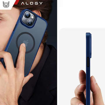 Case for iPhone 14 MagSafe Case protective cover Alogy Ring armored phone case matte Navy blue