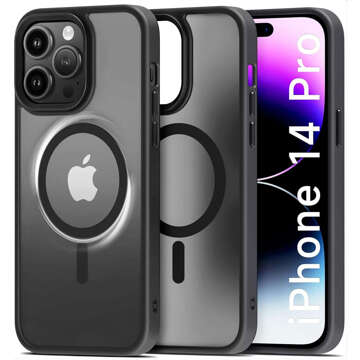 Case for iPhone 14 Pro Mag Safe Matt Case Cover Matte Alogy Ring Armored Phone Case Black Glass